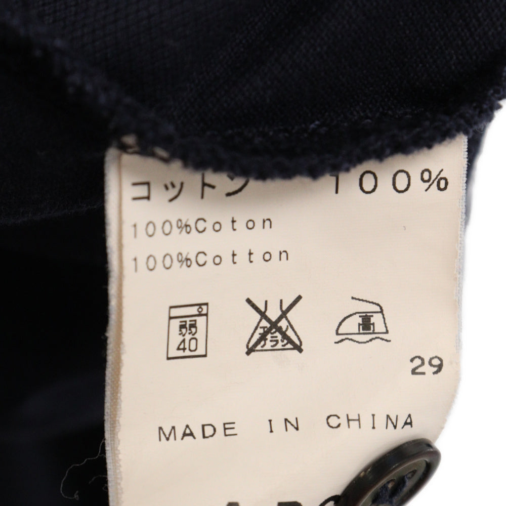 A.P.C(アーペーセー) バイオリン刺繍 鹿の子 半袖ポロシャツ ネイビー
