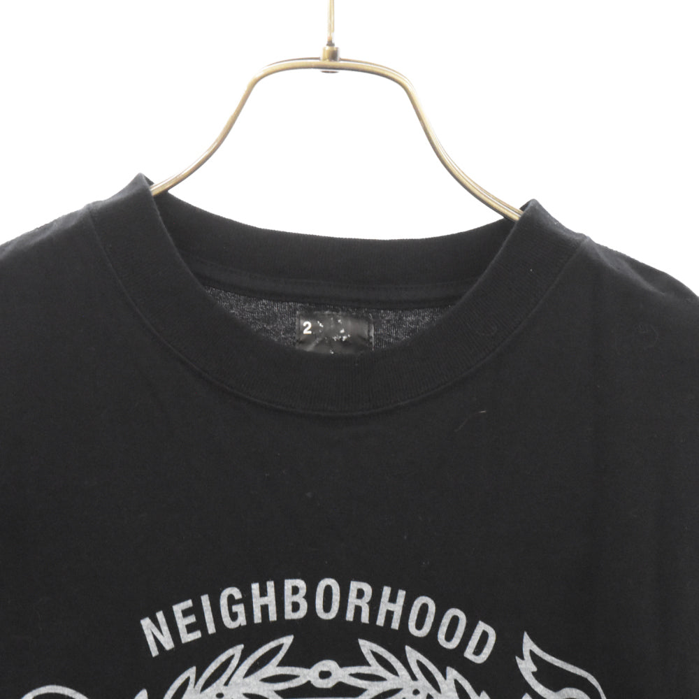 NEIGHBORHOOD(ネイバーフッド) エンブレム ロゴプリント クルーネック 半袖カットソー Tシャツ ブラック