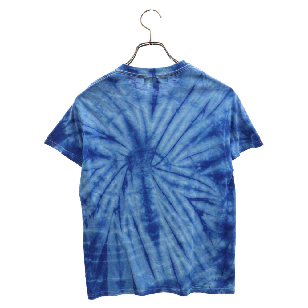 GOD SELECTION XXX(ゴッドセレクショントリプルエックス) 20SS オンライン限定 タイダイ染め BOX ロゴ 半袖カットソー Tシャツ ブルー