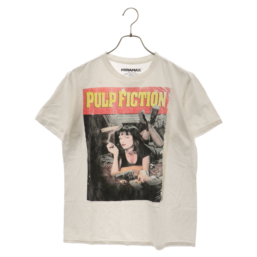 NO BRAND(ノーブランド) 2015年製 PULP FICTIONS MIRAMAXボディー パルプフィクション プリント 半袖カットソー ムービー Tシャツ ホワイト