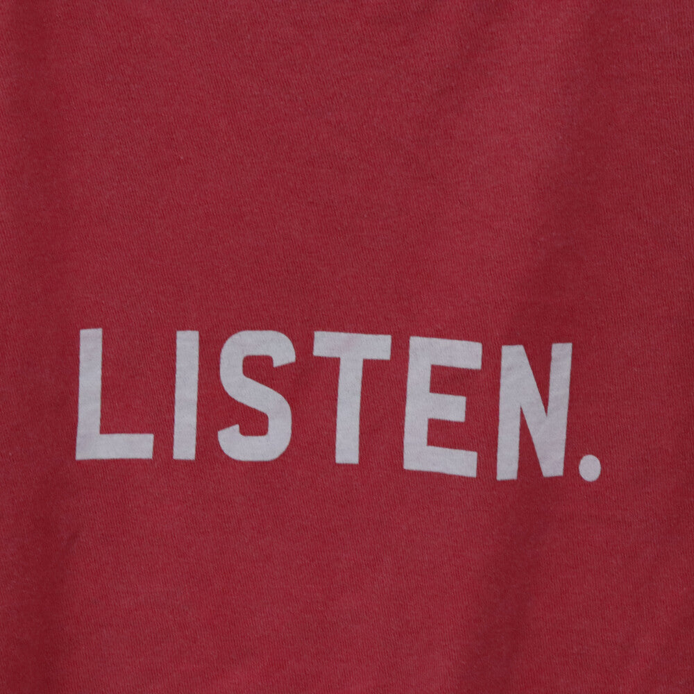 COMFORT COLORS(コムフォートカラーズ) LISTEN Tee リッスン フロントロゴ 半袖Tシャツ レッド