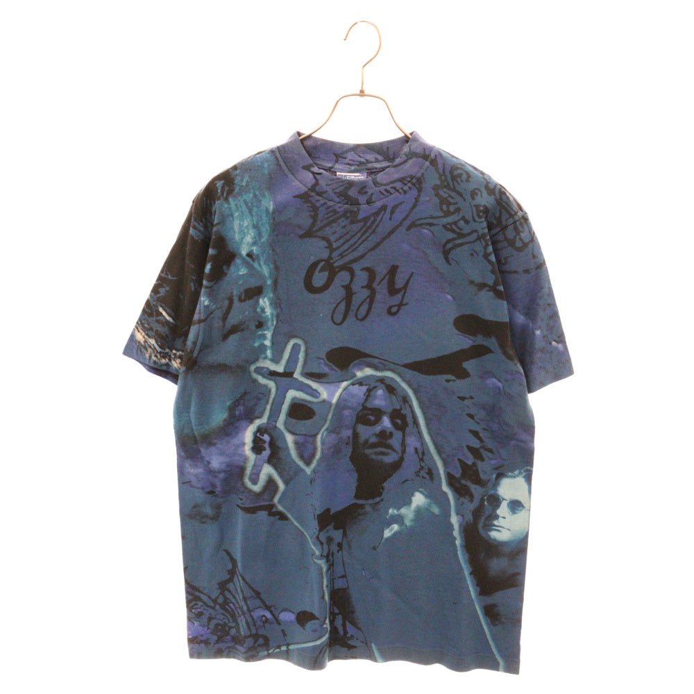 VINTAGE(ヴィンテージ) 90s VINTAGE Ozzy Osbourne オジーオズボーン フルプリント オーバーサイズカットソー プリントTシャツ ブルー ヴィンテージ