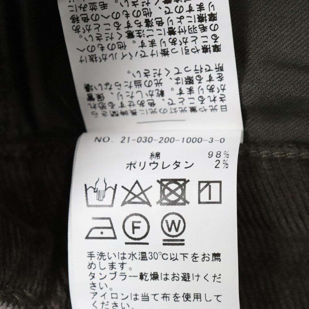 Spick&Span(スピック&スパン) コットン コーデュロイ ジップフライ ストレート パンツ カーキ 21-030-200-1000-3-0