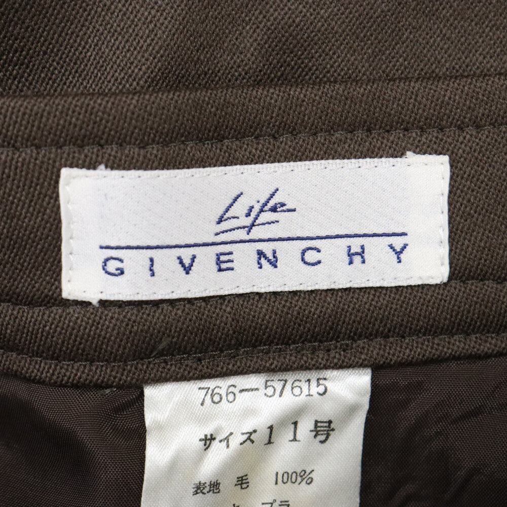 GIVENCHY LIFE(ジバンシー ライフ) 2タック ウールフレア スカート ブラウン レディース