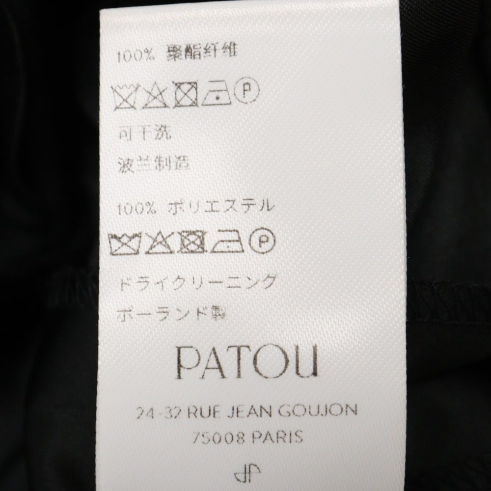 PATOU(パトゥー) オープンショルダー コールドショルダー バックリボン ドレープパネル ワンピース ミニドレス ブラック DR0140010999B レディース