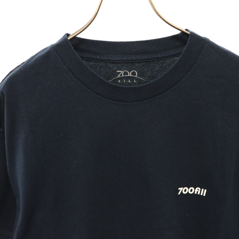 700FILL (セブンハンドレッドフィル) ワンポイントロゴプリント クルーネック 半袖Tシャツ ネイビー
