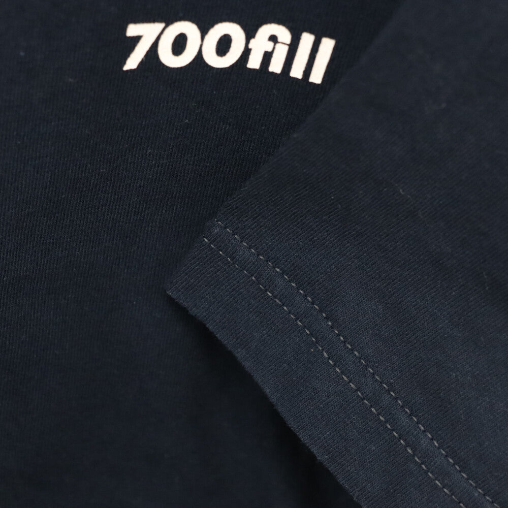 700FILL (セブンハンドレッドフィル) ワンポイントロゴプリント クルーネック 半袖Tシャツ ネイビー