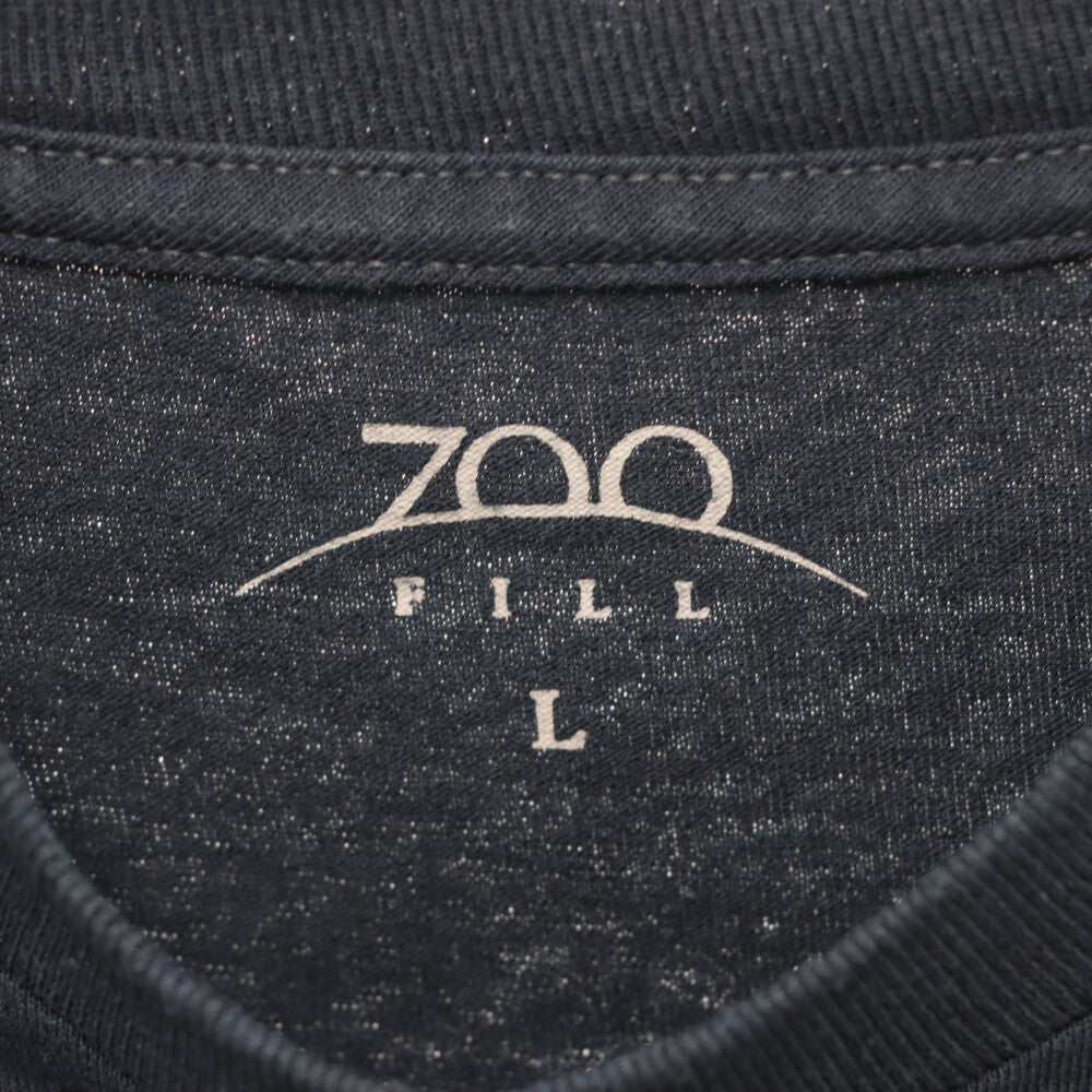 700FILL (セブンハンドレッドフィル) ワンポイントロゴプリント クルーネック 半袖Tシャツ ネイビー
