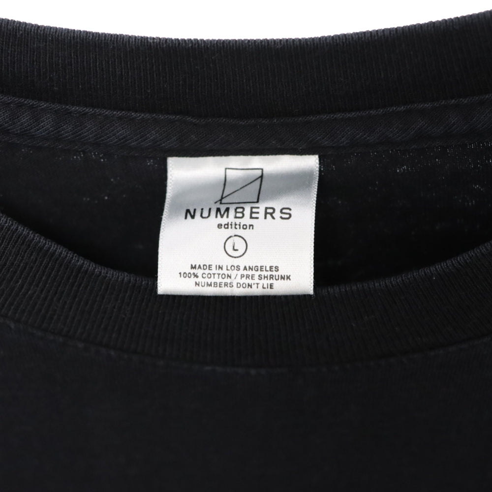 NUMBERS(ナンバーズ) USA製 ロゴプリント クルーネック半袖Tシャツ カットソー ブラック