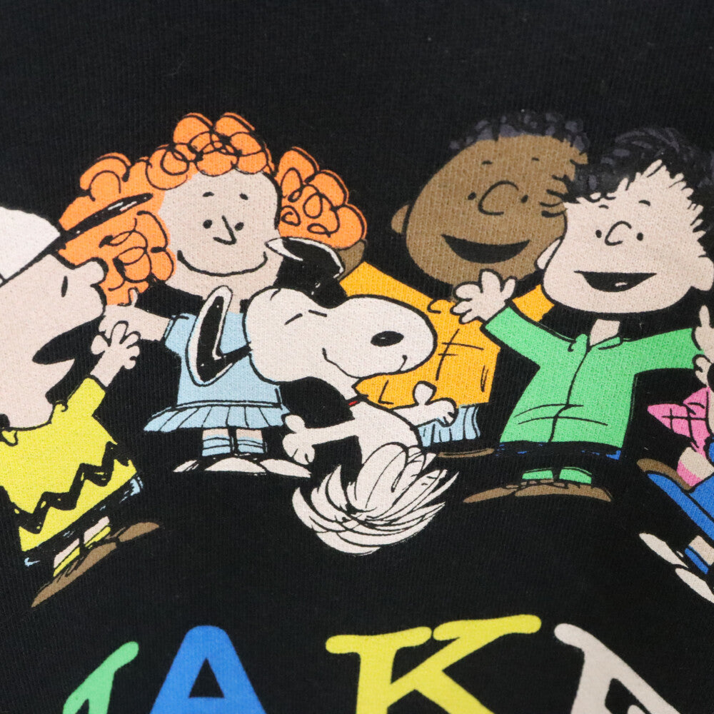 AWAKE NY(アウェイク ニューヨーク) ×PEANUTS PRINTED HOOD スヌーピー グラフィックプリントプルオーバーパーカー ブラック
