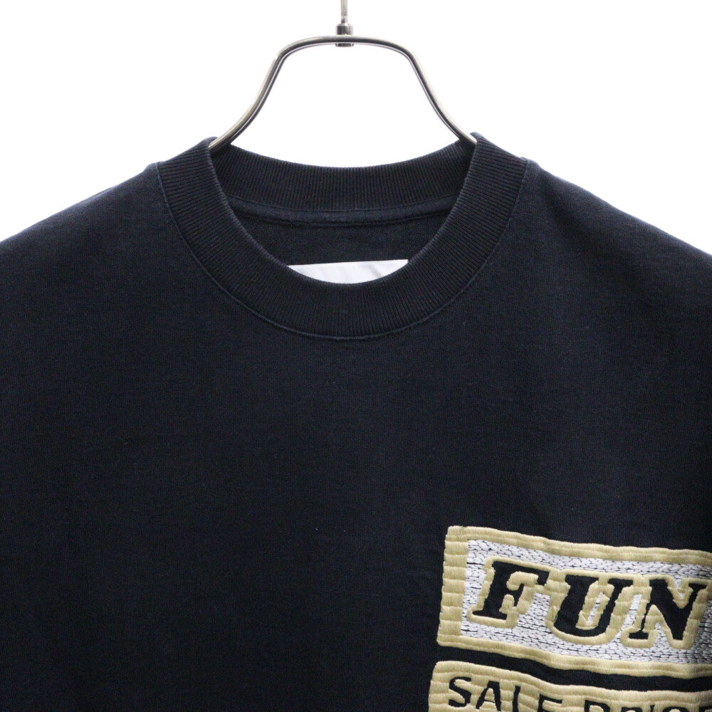 JIL SANDER(ジルサンダー) 22SS Graphic グラフィック ロゴ 刺繍 半袖Tシャツカットソー ブラック JSMU707025