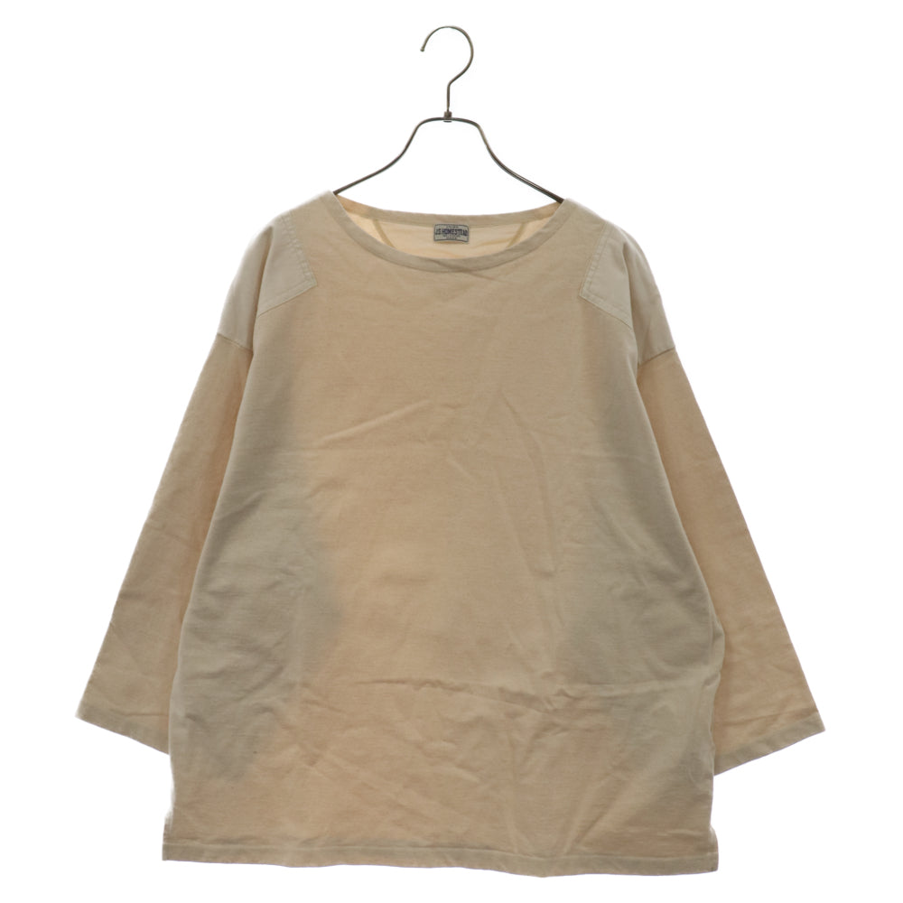 J.S.HOMESTEAD(ジェイエスホームステッド) 21SS COMMANDO BASQUE SHIRT コマンド バスク コットン 長袖Tシャツ カットソー ベージュ 21-070-470-6050-1-0