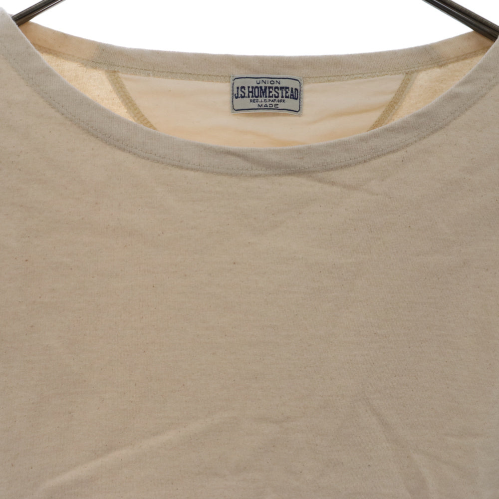 J.S.HOMESTEAD(ジェイエスホームステッド) 21SS COMMANDO BASQUE SHIRT コマンド バスク コットン 長袖Tシャツ カットソー ベージュ 21-070-470-6050-1-0