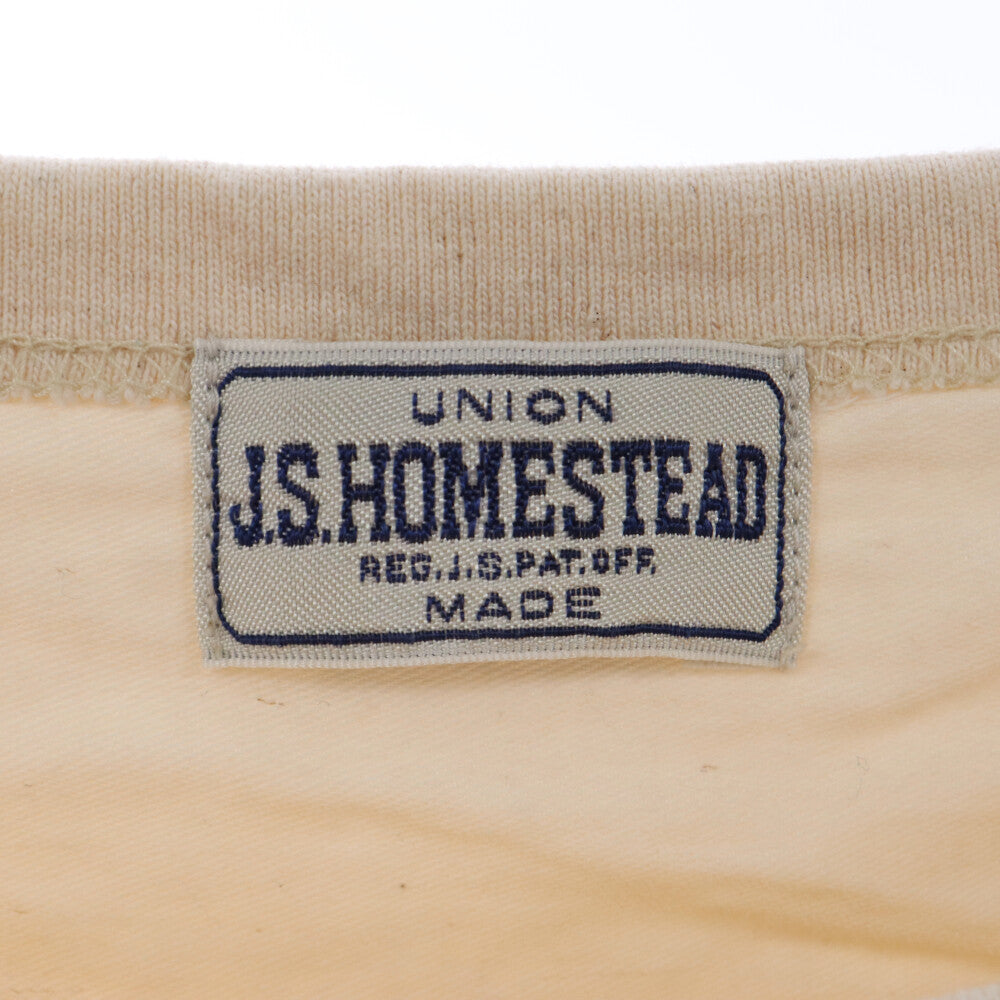 J.S.HOMESTEAD(ジェイエスホームステッド) 21SS COMMANDO BASQUE SHIRT コマンド バスク コットン 長袖Tシャツ カットソー ベージュ 21-070-470-6050-1-0