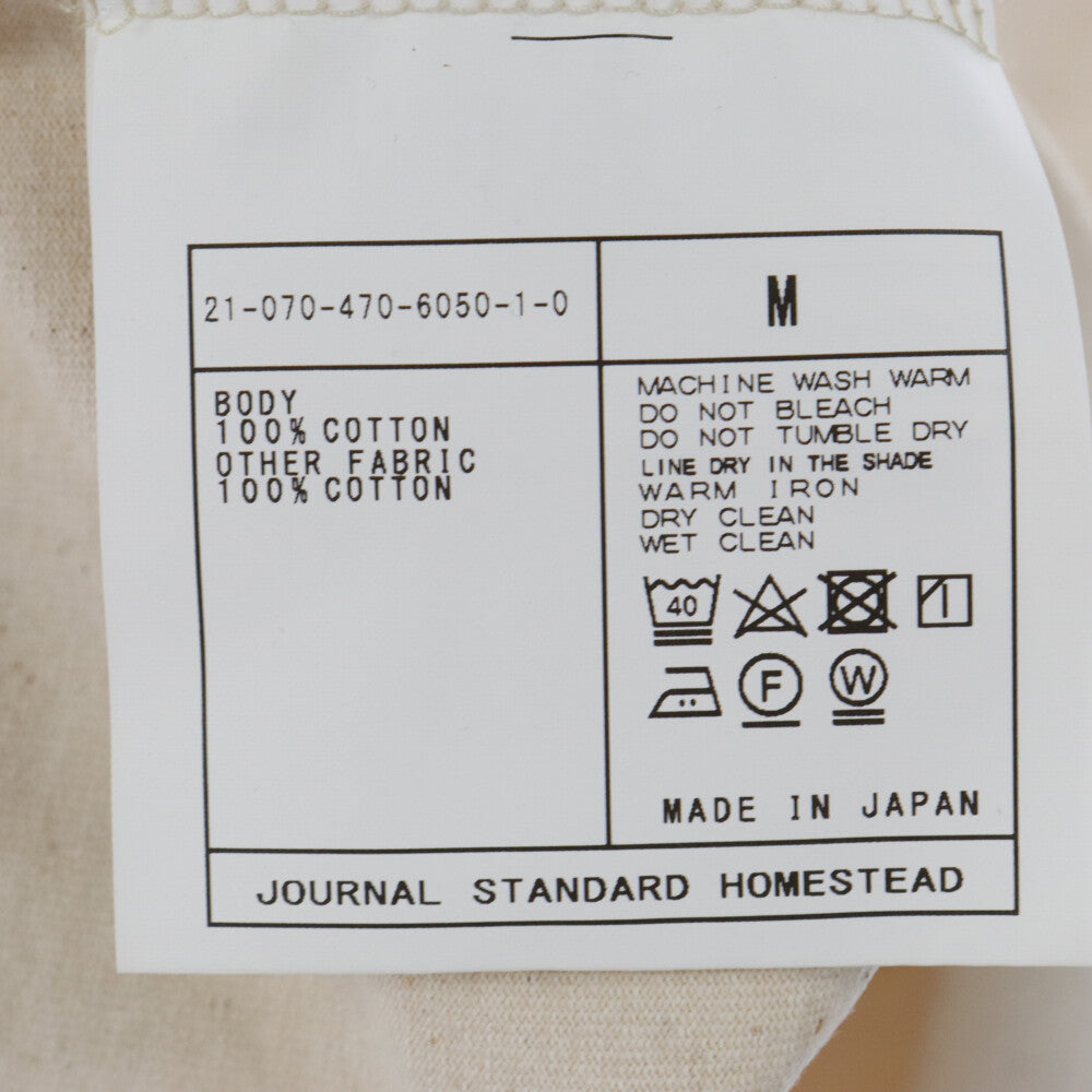 J.S.HOMESTEAD(ジェイエスホームステッド) 21SS COMMANDO BASQUE SHIRT コマンド バスク コットン 長袖Tシャツ カットソー ベージュ 21-070-470-6050-1-0