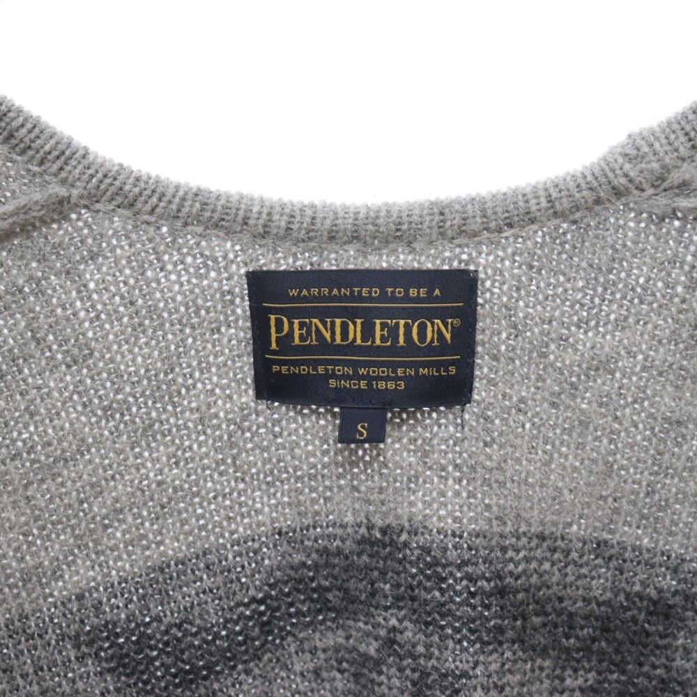 PENDLETON(ペンドルトン) × nano universe 別注 Wrap Cardigan ナノ ユニバース ラップカーディガン ウール ニット 総柄 カーディガン グレー 8575-4551