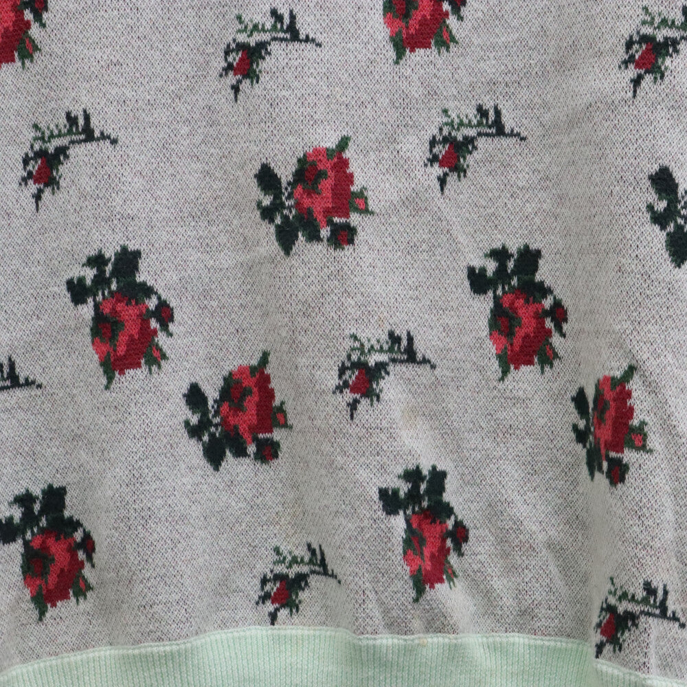 TTT_MSW(ティーモダンストリートウェア) 20AW FLOWER KNIT VEST 花柄 フラワー ニットベスト グリーン TTT-2020AW-KT03