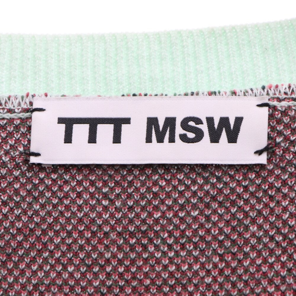 TTT_MSW(ティーモダンストリートウェア) 20AW FLOWER KNIT VEST 花柄 フラワー ニットベスト グリーン TTT-2020AW-KT03