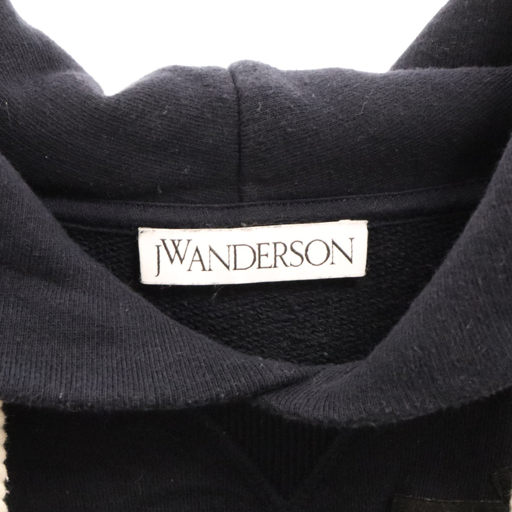 J.W.ANDERSON(ジェー ダブリュー アンダーソン) パッチデザイン スウェット プルオーバー パーカー ネイビー JE01918F