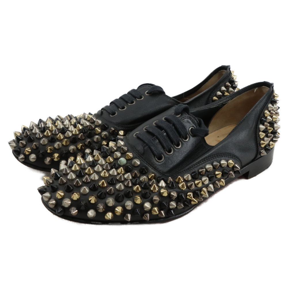 CHRISTIAN LOUBOUTIN(クリスチャンルブタン) FREDDY フレディ スタッズデザイン フラット ドレスシューズ ダービーシューズ ブラック