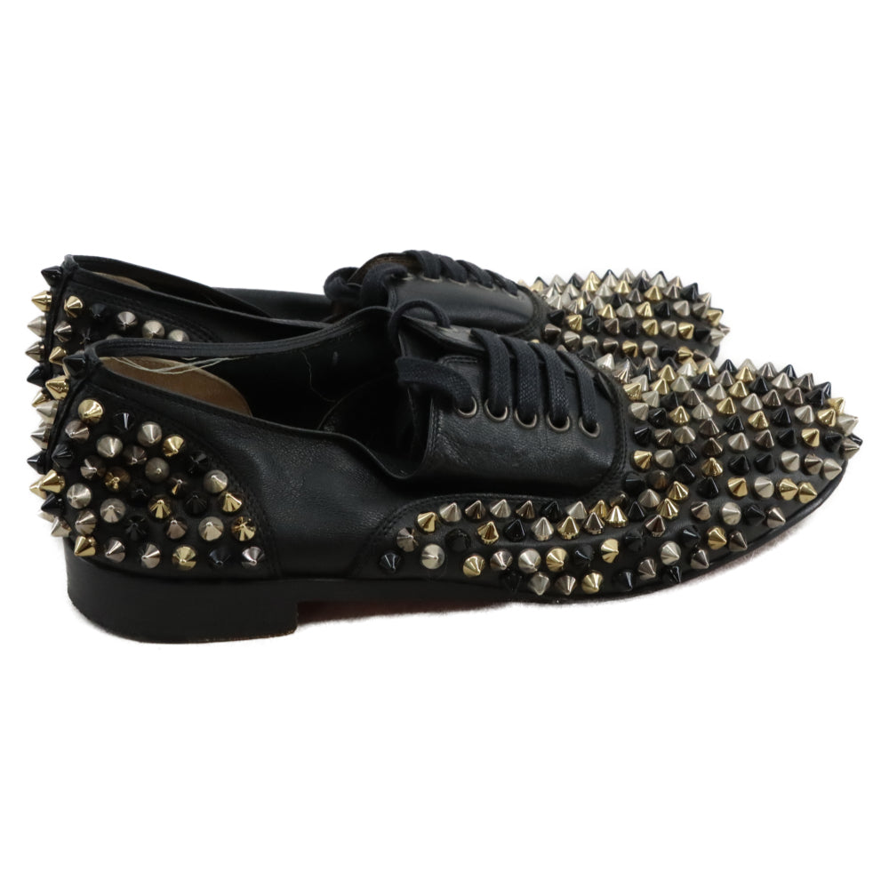 CHRISTIAN LOUBOUTIN(クリスチャンルブタン) FREDDY フレディ スタッズデザイン フラット ドレスシューズ ダービーシューズ ブラック