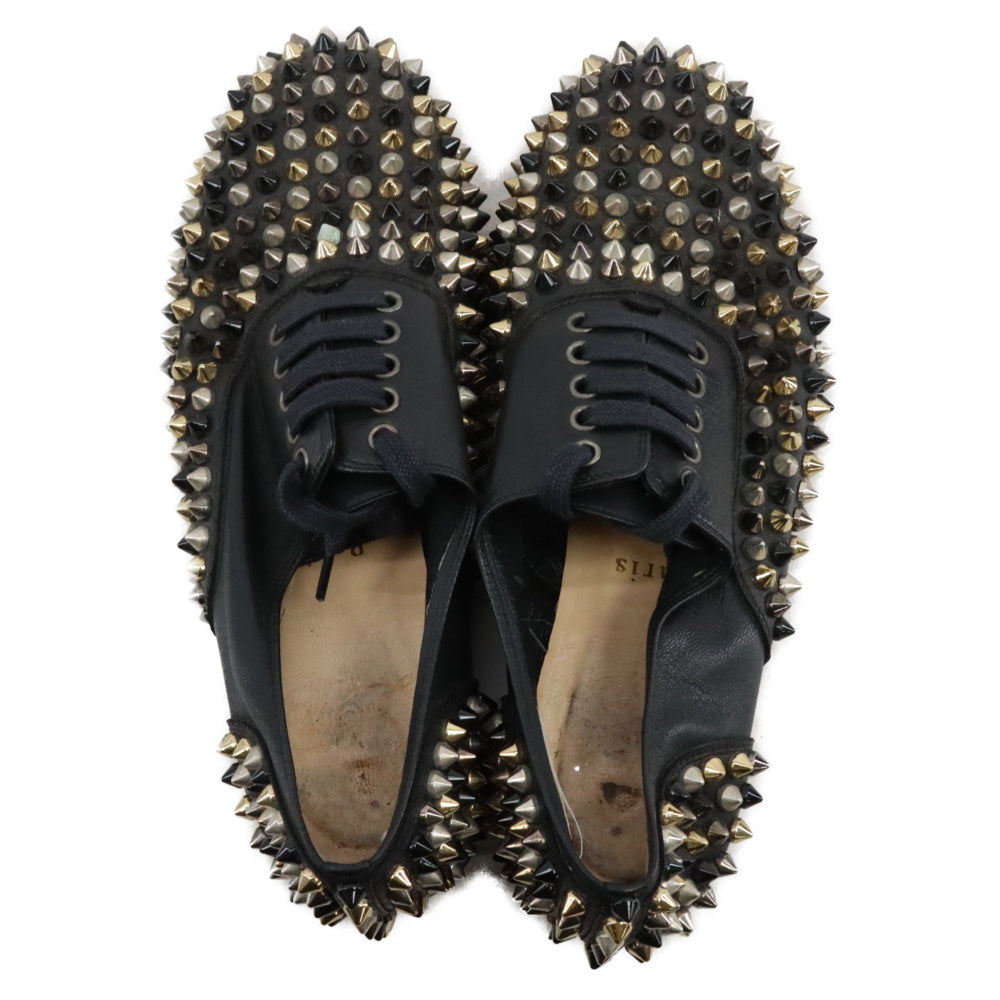 CHRISTIAN LOUBOUTIN(クリスチャンルブタン) FREDDY フレディ スタッズデザイン フラット ドレスシューズ ダービーシューズ ブラック