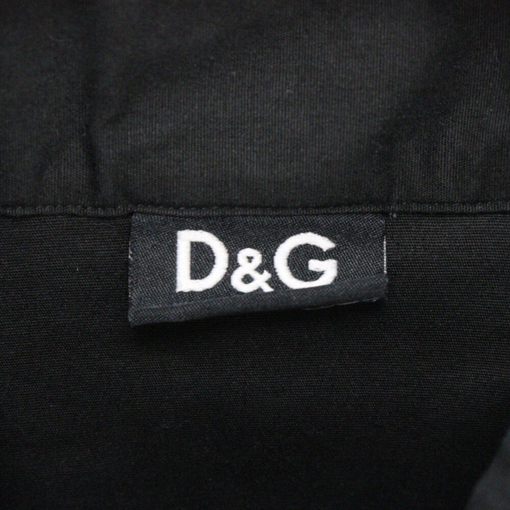 D&G(ディーアンドジー) フロントダーツ レギュラーカラー 長袖シャツ ブラック