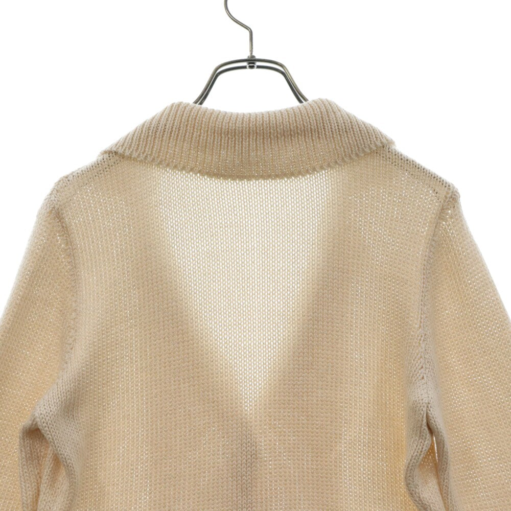 LANVIN(ランバン) テーラードカラー シルク ニット カーディガン ジャケット ベージュ A9T0913 レディース