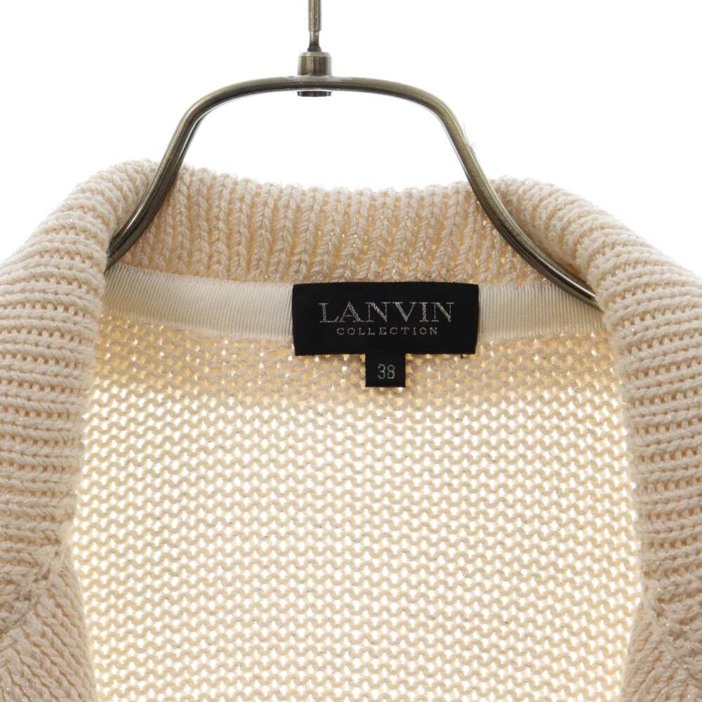 LANVIN(ランバン) テーラードカラー シルク ニット カーディガン ジャケット ベージュ A9T0913 レディース
