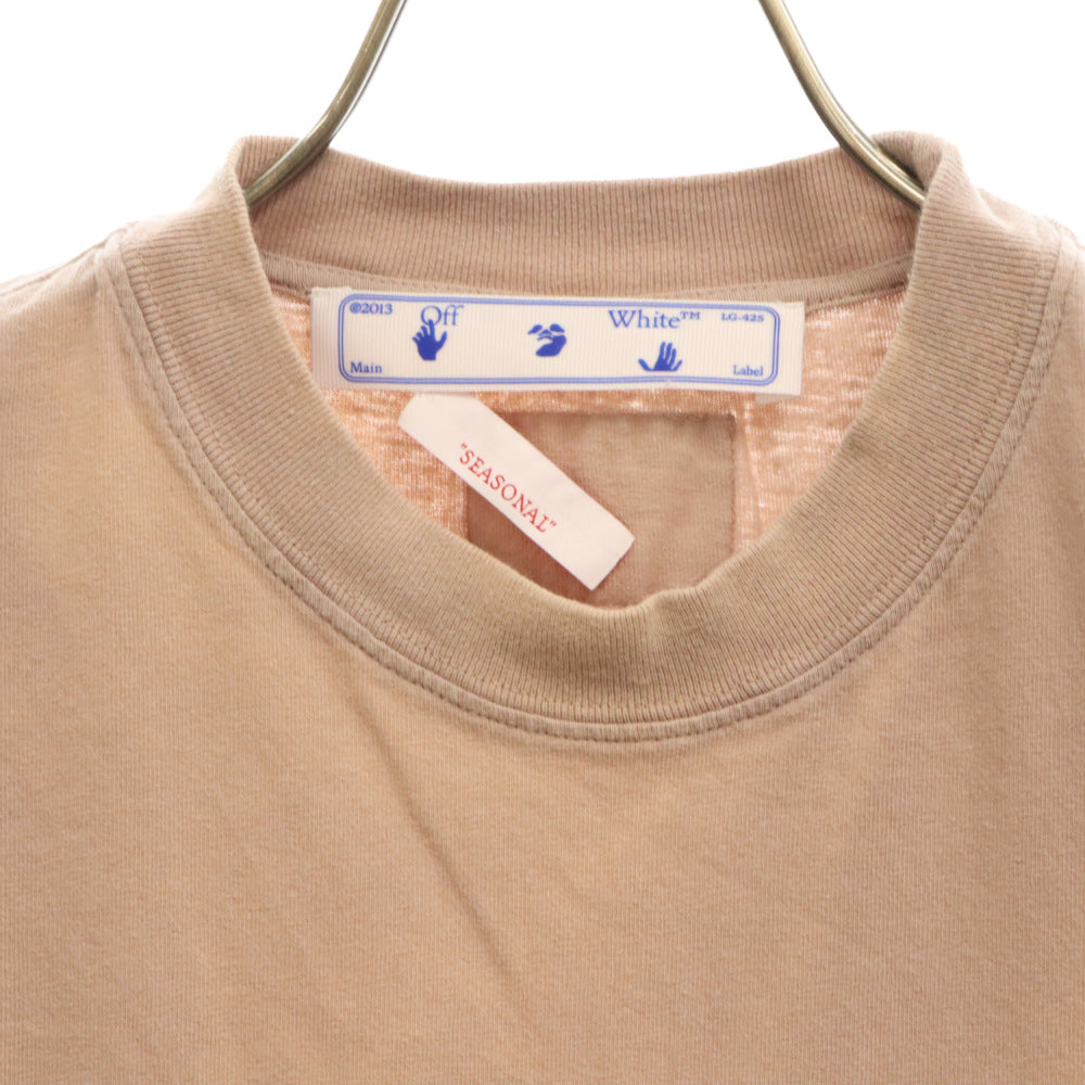OFF-WHITE(オフホワイト) 22SS パフプリンティングデザイン クルーネック半袖Tシャツ カットソー ベージュ OMAA119S22JER001
