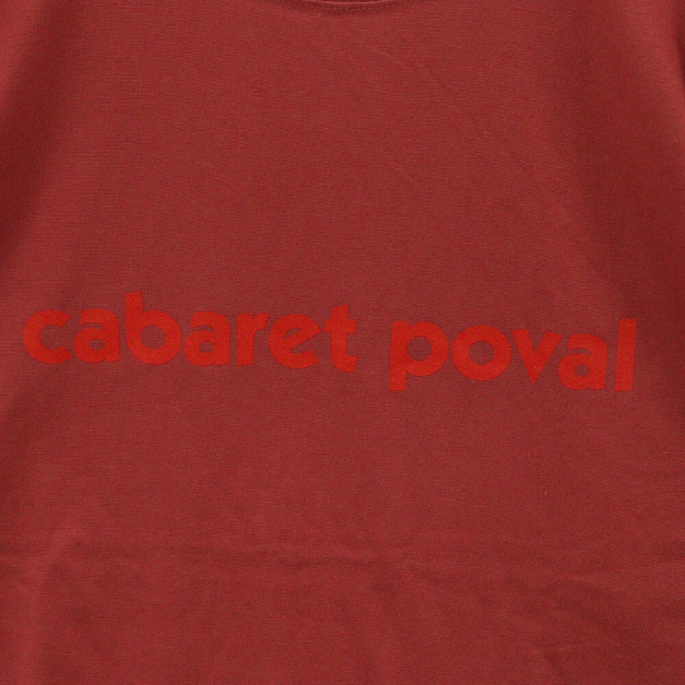 CABARET POVAL(キャバレーポバール) 24SS LOGO T-SHIRT ロゴプリント半袖Tシャツ スモーキーレッド 24SS-PVA-SP01