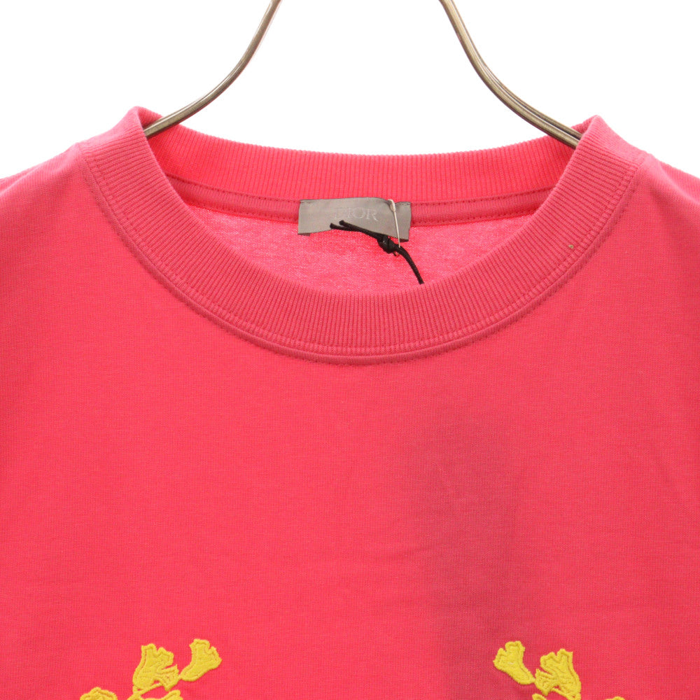 DIOR(ディオール) 23SS ロゴ刺繍 半袖Tシャツ ピンク 313J696A0554