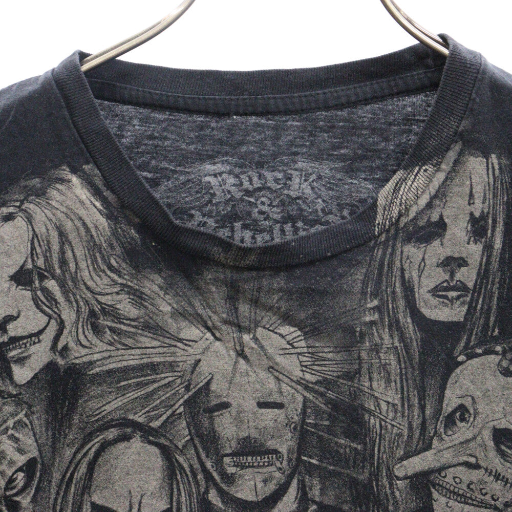 VINTAGE(ヴィンテージ) 00s Rock&Rebellion Slipknot ロック&リベリオン スリップノット プリント 半袖カットソー Tシャツ ブラック