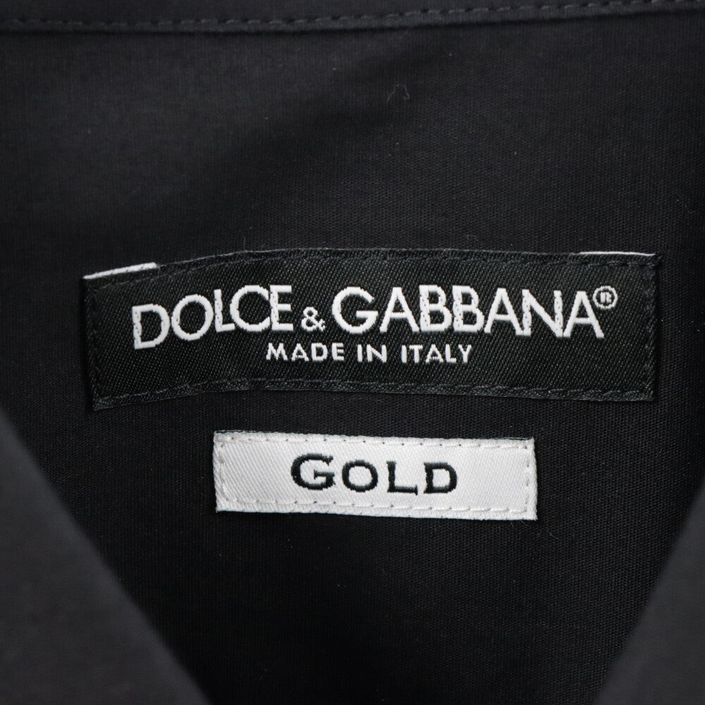 DOLCE & GABBANA(ドルチェアンドガッバーナ) コットン レギュラー カラー 長袖 シャツ ブラック