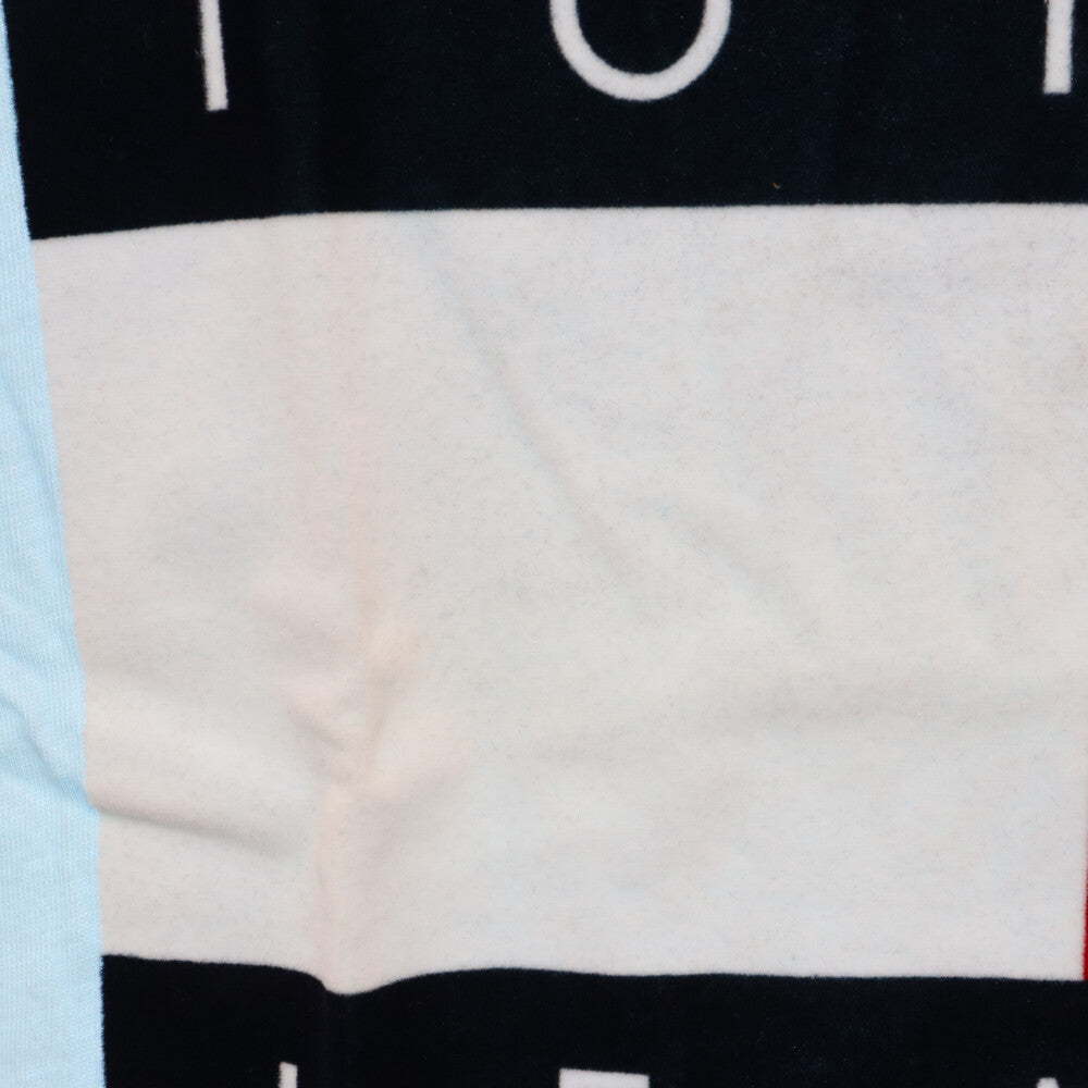 TOMMY HILFIGER(トミーヒルフィガー) ベルベット切り替え ロゴ 半袖カットソー Tシャツ ブルー DW03064 431