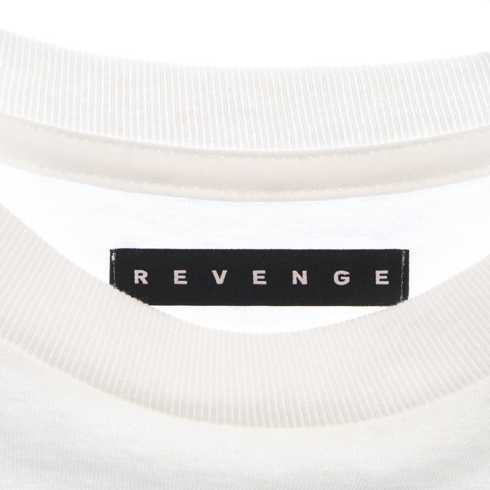 REVENGE(リベンジ) スカルロゴプリントTシャツ 半袖カットソー ロゴプロント Tシャツ ホワイト