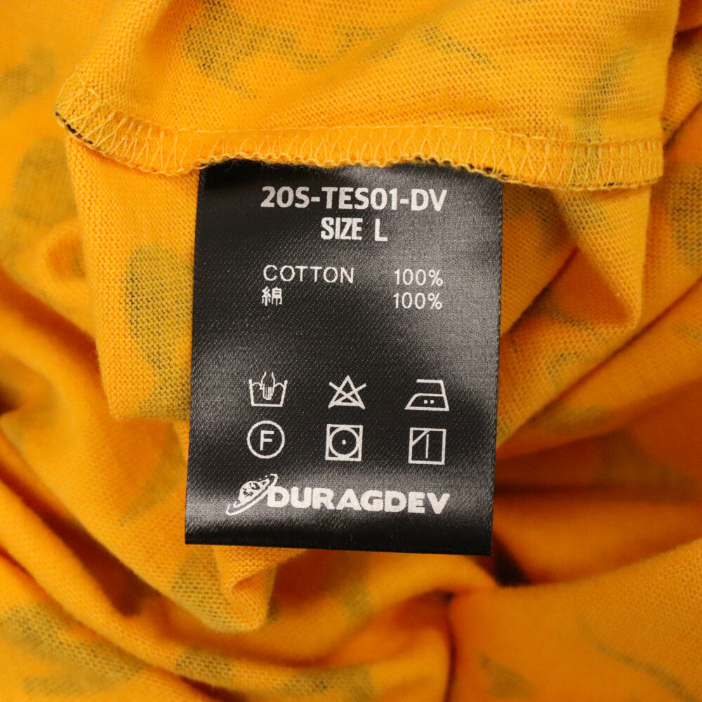DURAG DEV(ドゥラグ デヴ) レオパード 半袖カットソー クルーネック Tシャツ オレンジ/ブラック