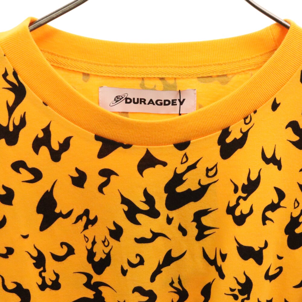 DURAG DEV(ドゥラグ デヴ) レオパード 半袖カットソー クルーネック Tシャツ オレンジ/ブラック