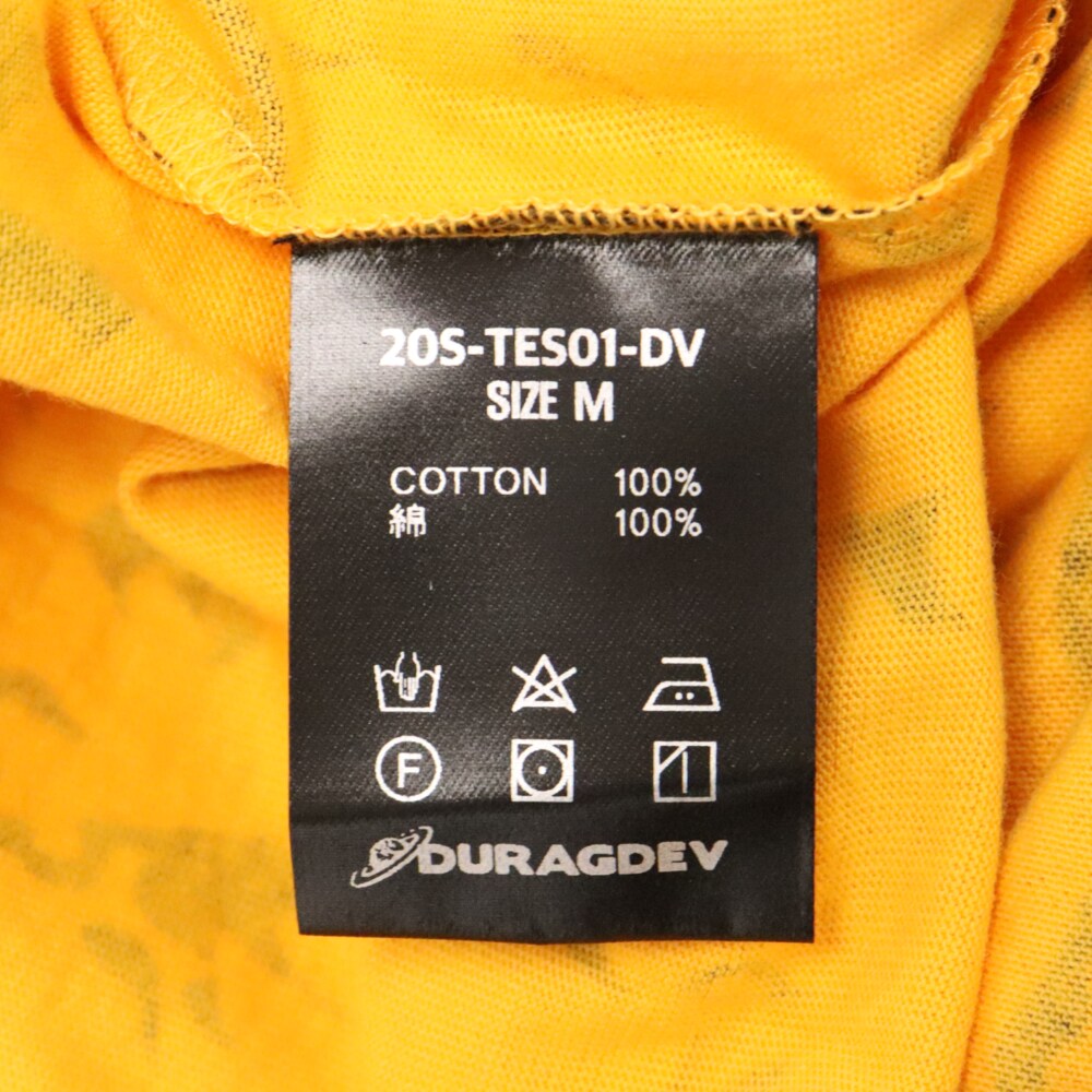 DURAG DEV(ドゥラグ デヴ) レオパード 半袖カットソー クルーネック Tシャツ オレンジ/ブラック