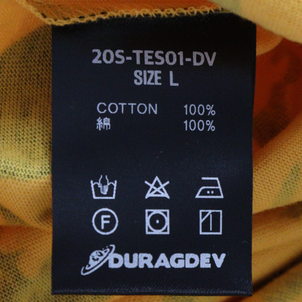 DURAG DEV(ドゥラグ デヴ) レオパード 半袖カットソー クルーネック 半袖Tシャツ オレンジ/ブラック