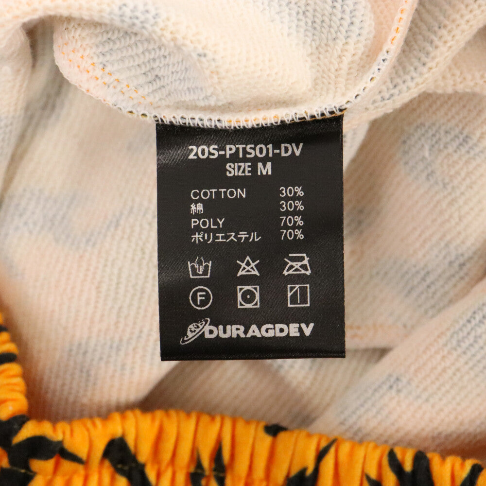DURAG DEV(ドゥラグ デヴ) レオパード スウェットショートパンツ ハーフパンツ ショーツ オレンジ/ブラック
