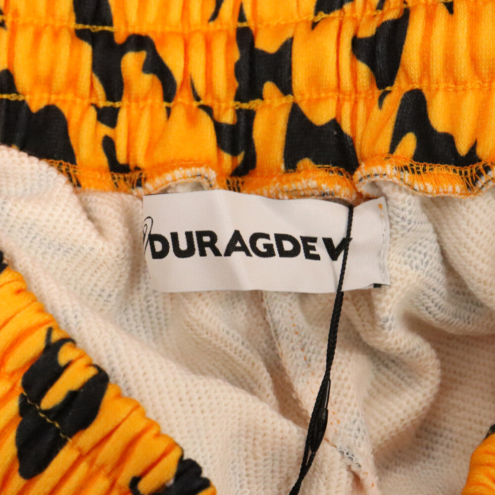 DURAG DEV(ドゥラグ デヴ) レオパード スウェットショートパンツ ハーフパンツ ショーツ オレンジ/ブラック