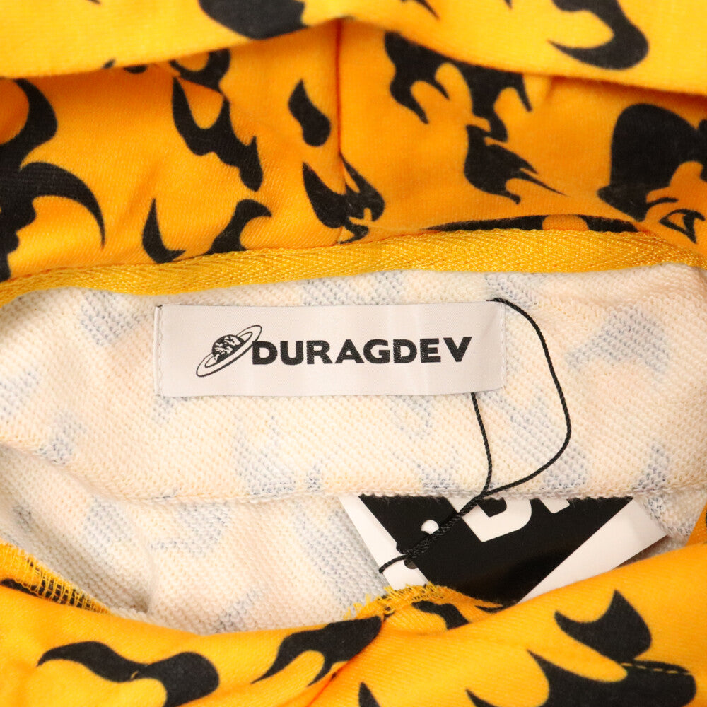 DURAG DEV(ドゥラグ デヴ) レオパード プルオーバーフーディー スウェットパーカー オレンジ/ブラック