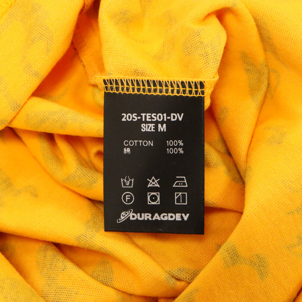 DURAG DEV(ドゥラグ デヴ) レオパード 半袖カットソー クルーネック Tシャツ オレンジ/ブラック