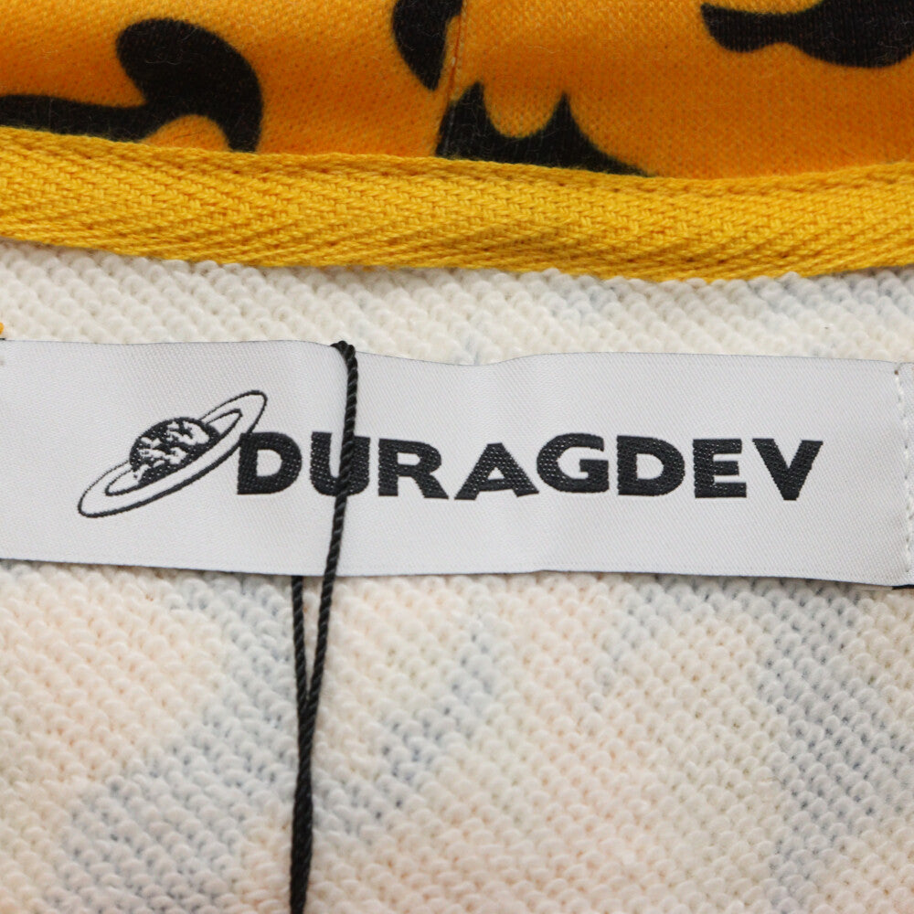 DURAG DEV(ドゥラグ デヴ) レオパード プルオーバーフーディー スウェットパーカー オレンジ/ブラック
