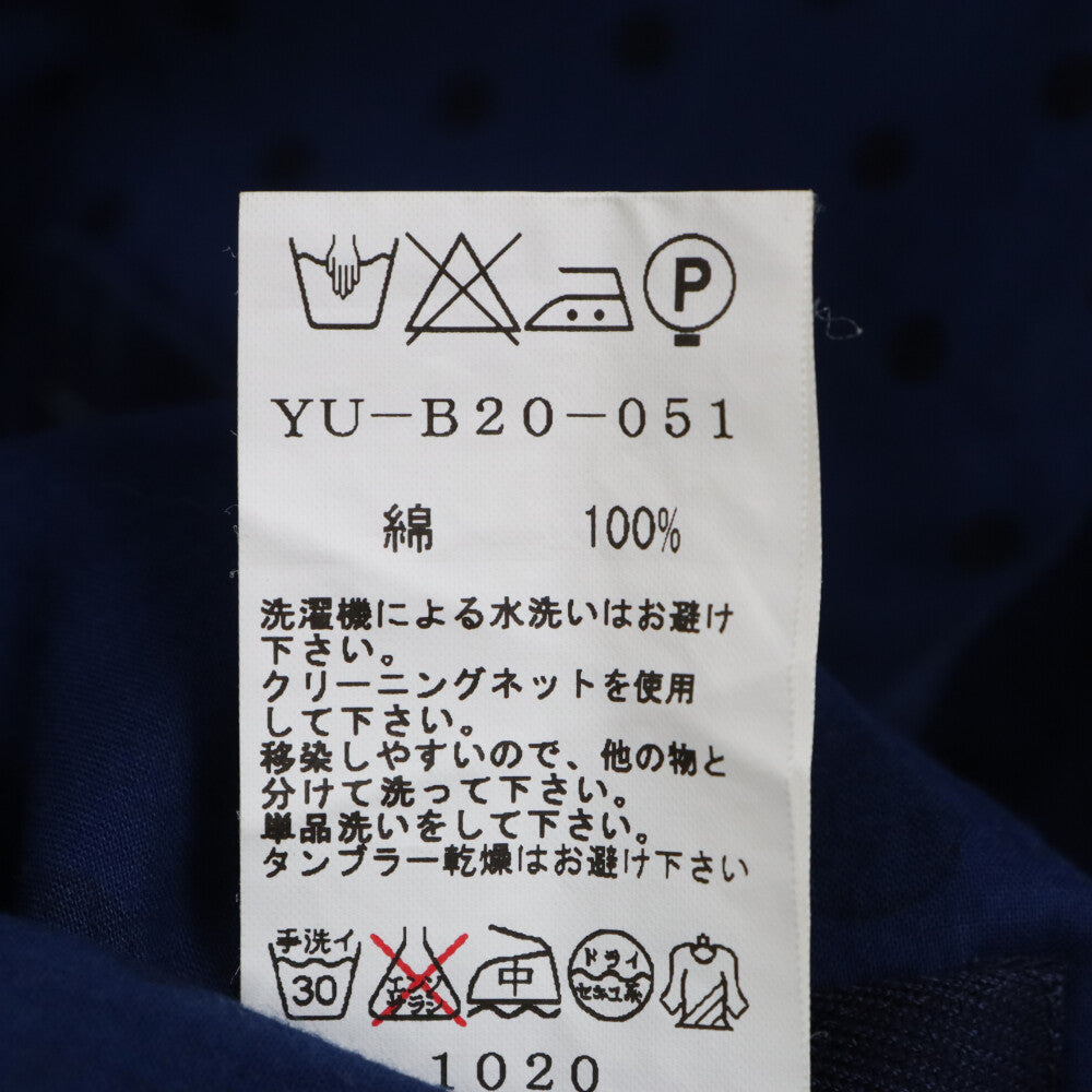 Y's(ワイズ) ドット レギュラー カラー 長袖シャツ レディース インディゴ YU-B20-051