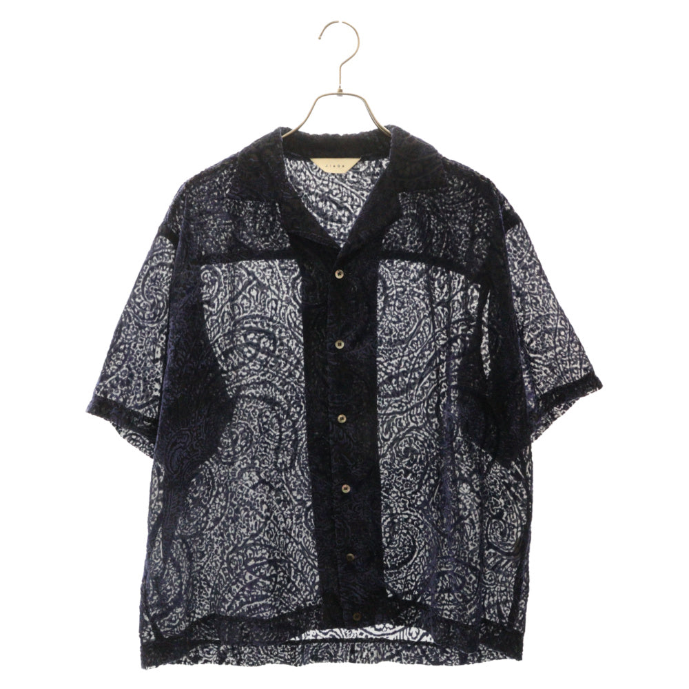 Jieda(ジエダ) 21SS OPAL OPEN COLLAR SHIRT オパール オープンカラー 半袖シャツ ネイビー Jie-21S-SH07