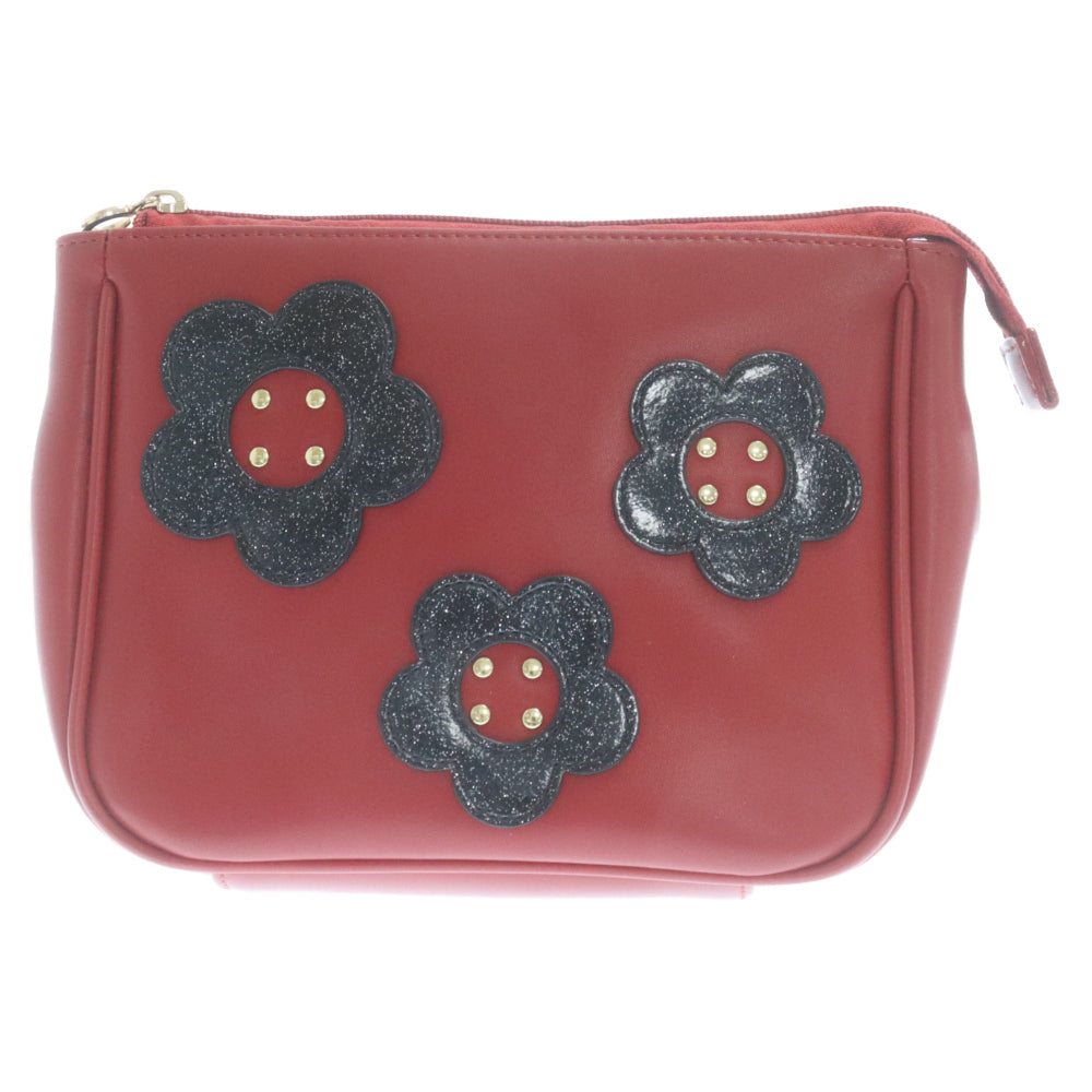 MARY QUANT(マリークワント) フラワーパッチ ショルダーバッグ ポーチ レッド