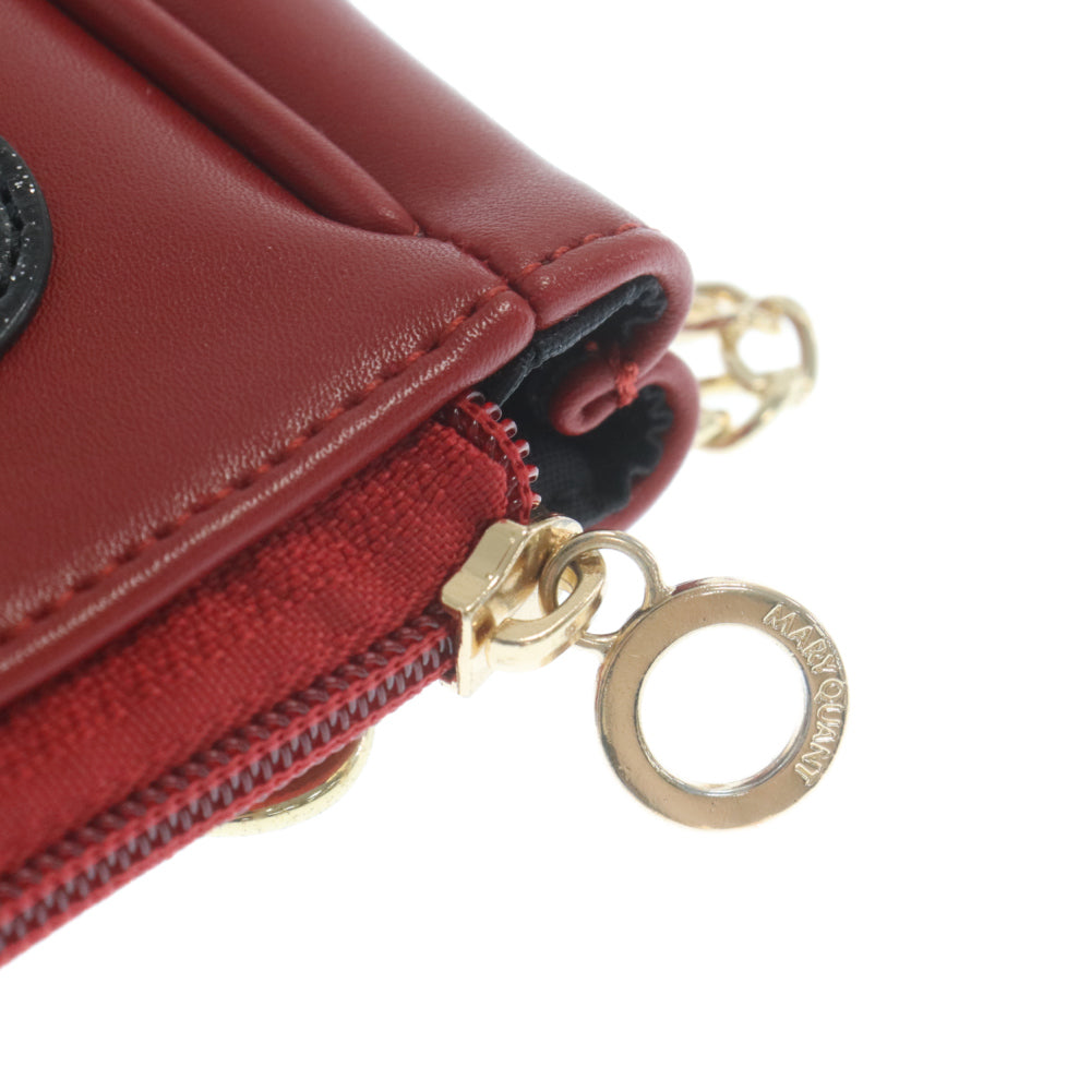 MARY QUANT(マリークワント) フラワーパッチ ショルダーバッグ ポーチ レッド