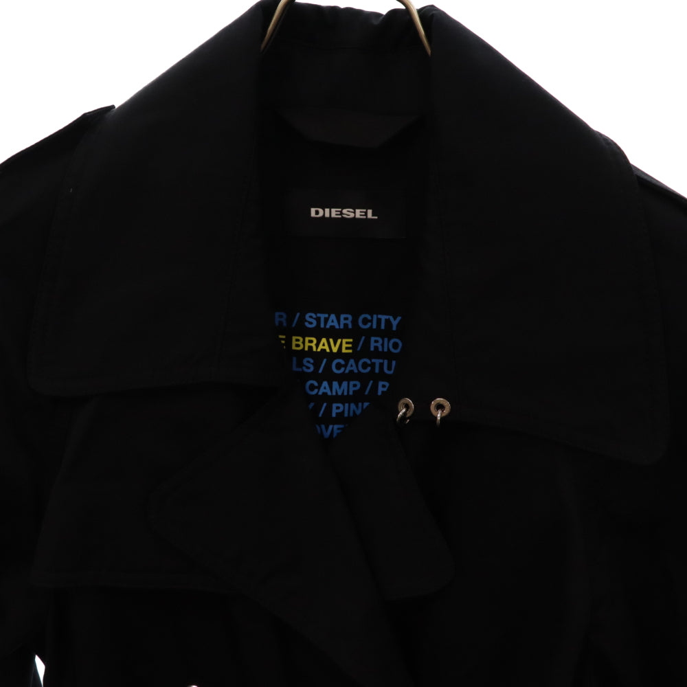 DIESEL(ディーゼル) ウエストベルト付き オーバーサイズ トレンチコート ブラック
